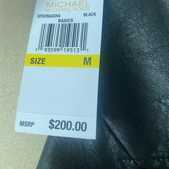 Michael Kors Belted Faux Leather Moto  Jacket - Picture 10 of 10